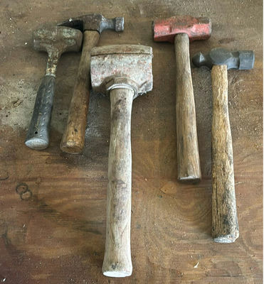 Assorted hand tools and screwdrivers in wooden rack - Image 1 of 8