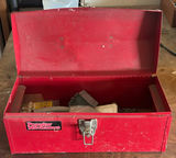Red metal tool chest with lid and latches - thumbnail 6 of 6