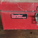 Red metal tool chest with lid and latches - thumbnail 4 of 6