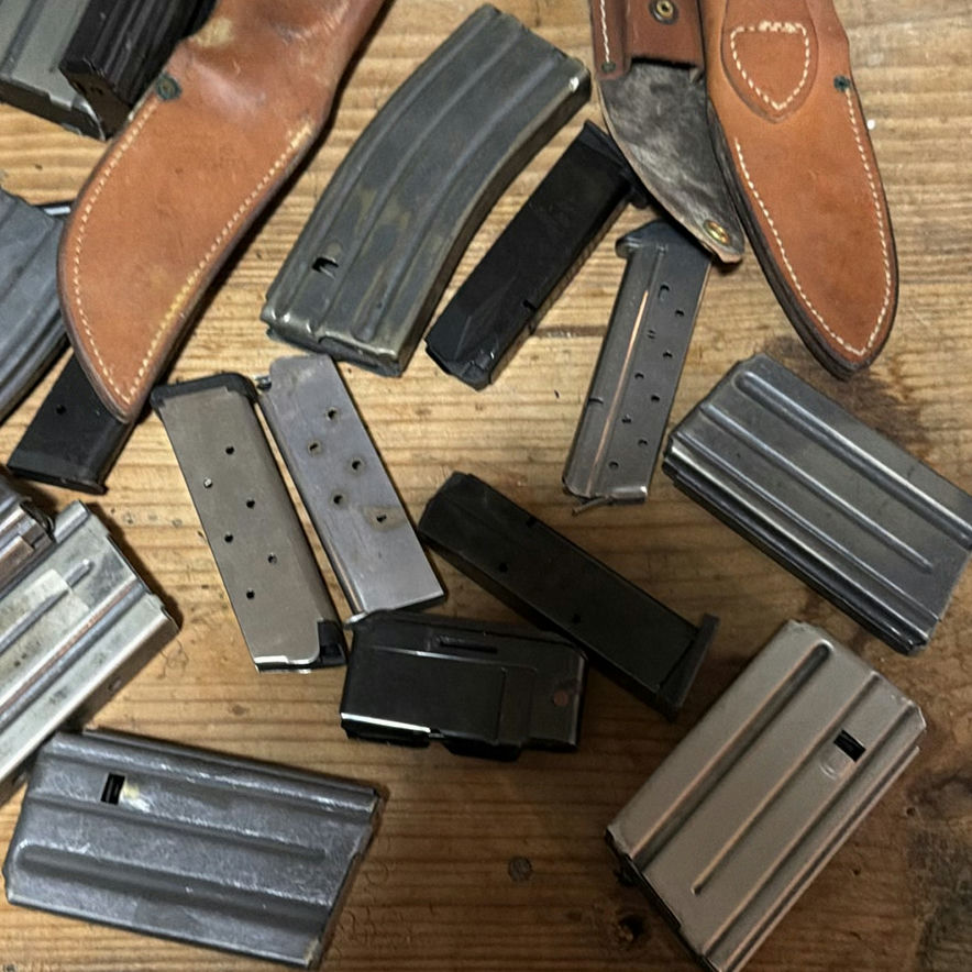 Assorted firearm magazines, holsters, and ammo box - image 3 of 7