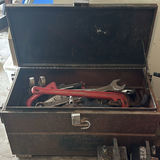 Metal tool chest with assorted Oversized hand tools - thumbnail 1 of 5