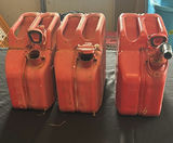 Three Metal plastic gas cans - thumbnail 1 of 8