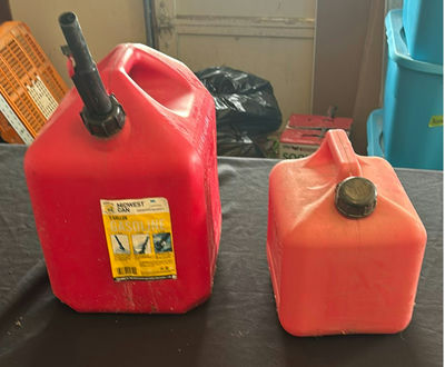 Two red gasoline cans - Image 1 of 5