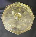 Amber glass candy dish with lid and engraved silver serving plate - thumbnail 5 of 5
