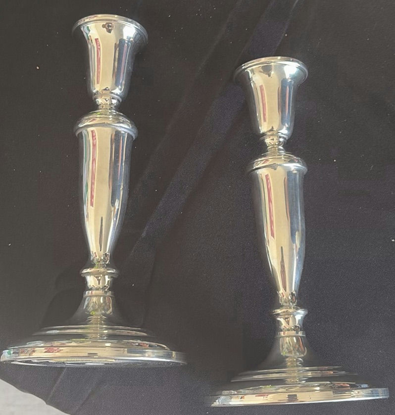 Pair of silver plated candlesticks - image 1 of 4