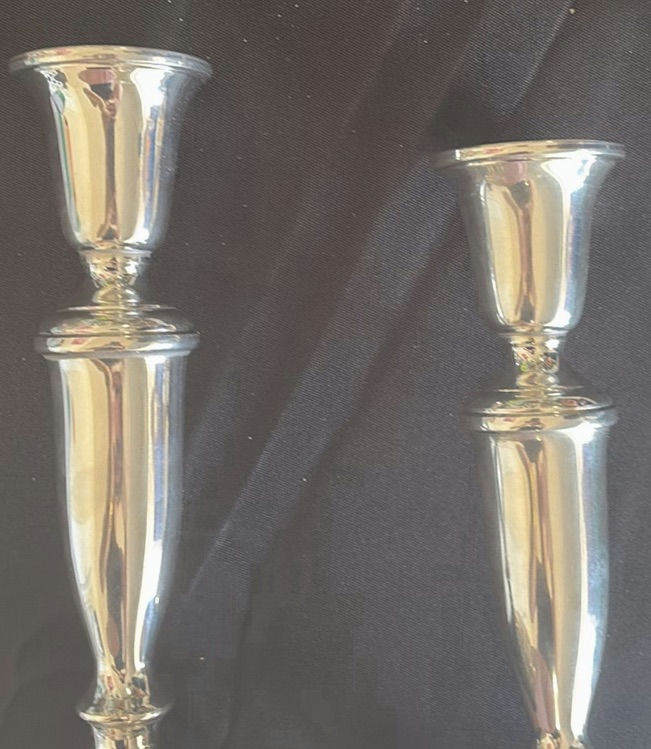 Pair of silver plated candlesticks - image 4 of 4