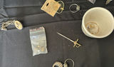 Assorted jewelry and small trinkets including a miniature sword pendant - thumbnail 1 of 5