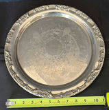 Amber glass candy dish with lid and engraved silver serving plate - thumbnail 3 of 5