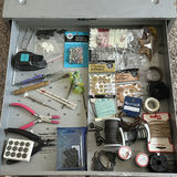 Metal Flat File Cabinet with Craft and Jewelry Supplies - thumbnail 4 of 14