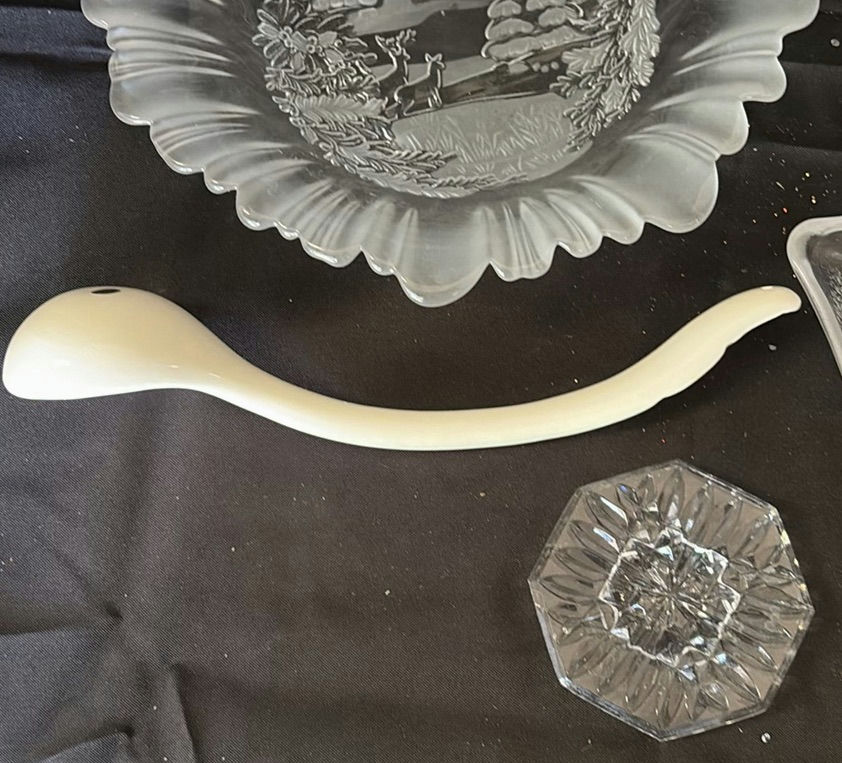 Assorted etched and decorative glass bowls and dishes - image 2 of 5