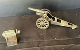 Vintage metal toy cannon with wheeled carriage - thumbnail 2 of 5