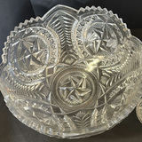 Crystal cut-glass bowl with matching cups and bowls - thumbnail 3 of 5