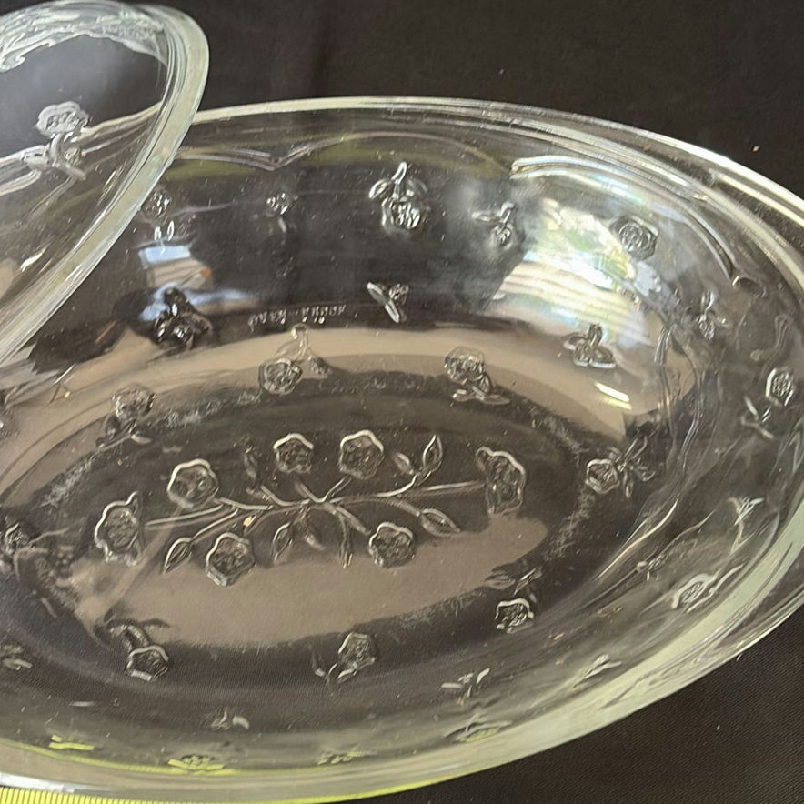 Clear Glass Oval Covered Serving Dish - image 3 of 5