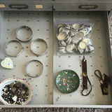 Metal Flat File Cabinet with Craft and Jewelry Supplies - thumbnail 10 of 14