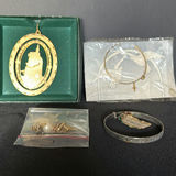 Assorted gold-tone jewelry and keepsake medallions - thumbnail 1 of 6