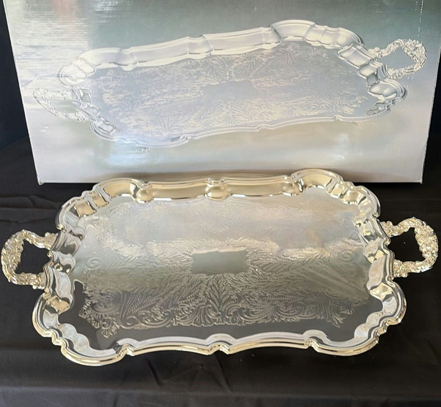 Silver-plated Chippendale Tray - image 1 of 6
