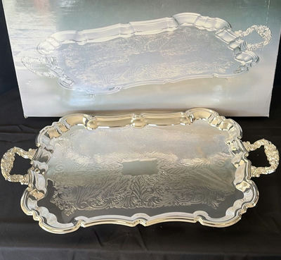 Silver-plated Chippendale Tray - Image 1 of 6