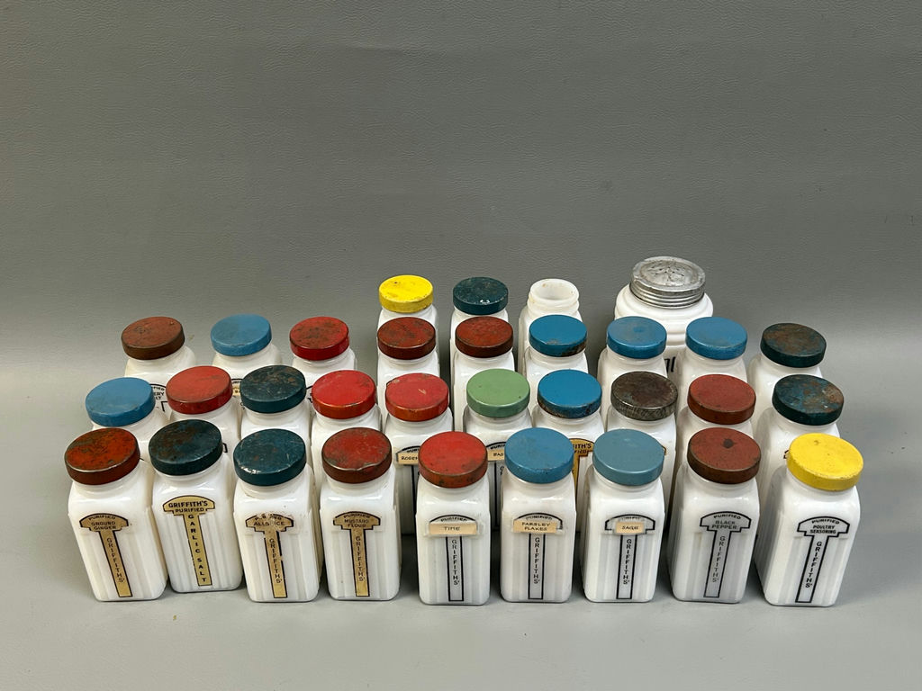 Spice Milk Glass Bottles - image 1 of 6