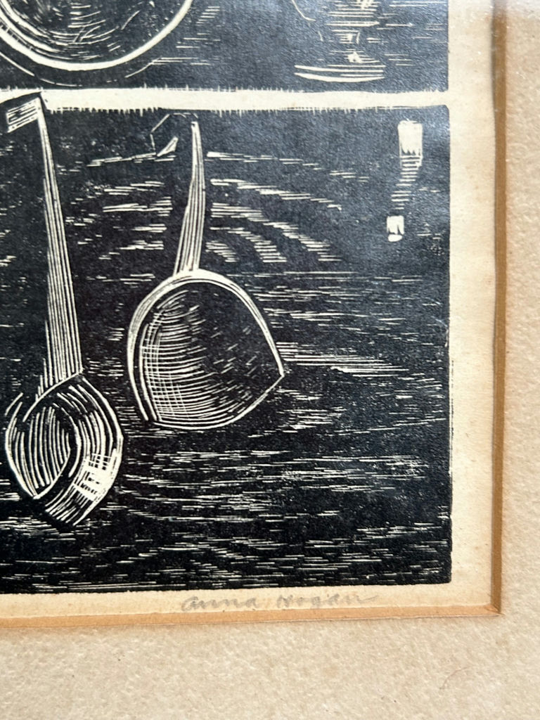 Signed Anna Hoghan 1921-2017 Engraving Titled: "Early American" - image 3 of 5