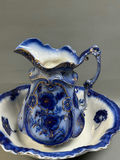 Large Flow Blue Pitcher and Basin Poppy Pattern  - thumbnail 6 of 11
