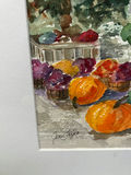 Fall Market Watercolor Painting Signed Jean Fujio  - thumbnail 3 of 4