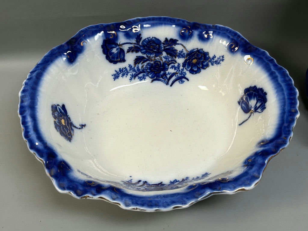 Large Flow Blue Pitcher and Basin Poppy Pattern - image 7 of 11