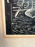 Signed Anna Hoghan 1921-2017 Engraving Titled: "Early American" - thumbnail 2 of 5