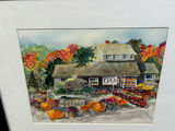 Fall Market Watercolor Painting Signed Jean Fujio - thumbnail 2 of 4
