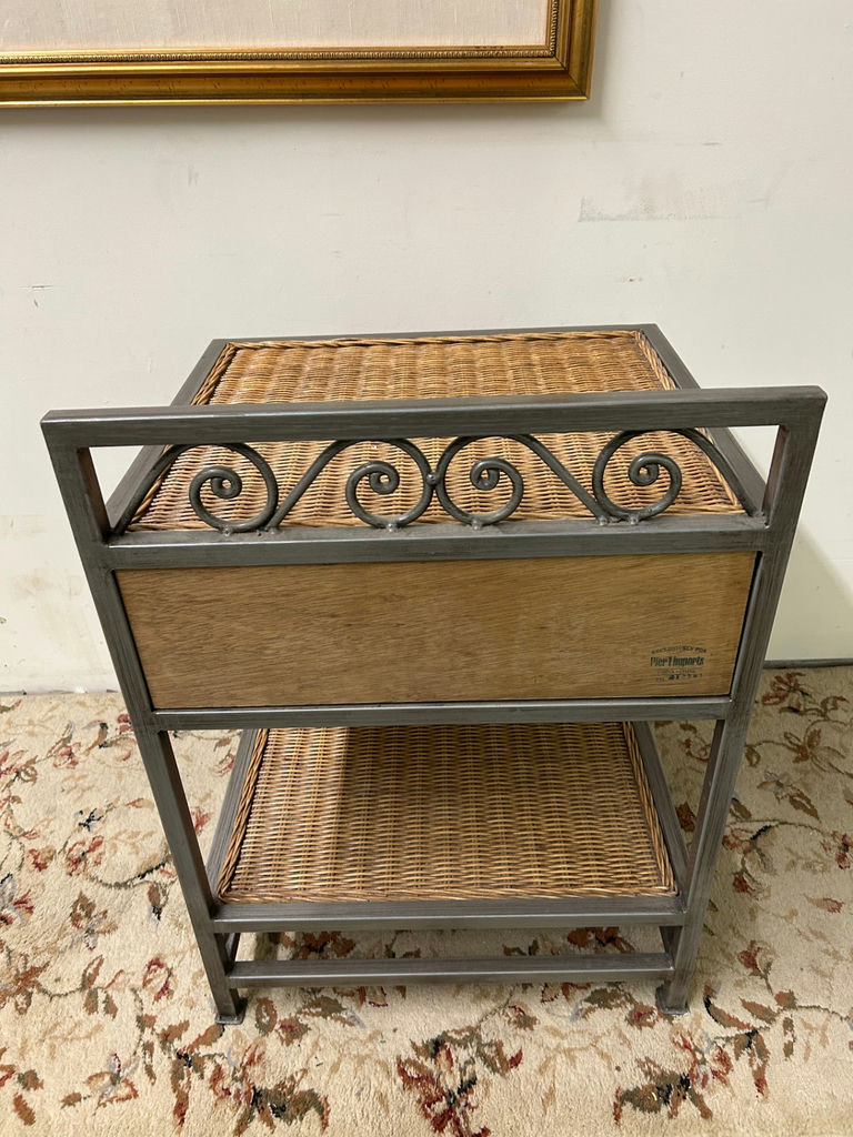 Pier One Rattan Metal One Drawer Stand - image 2 of 5