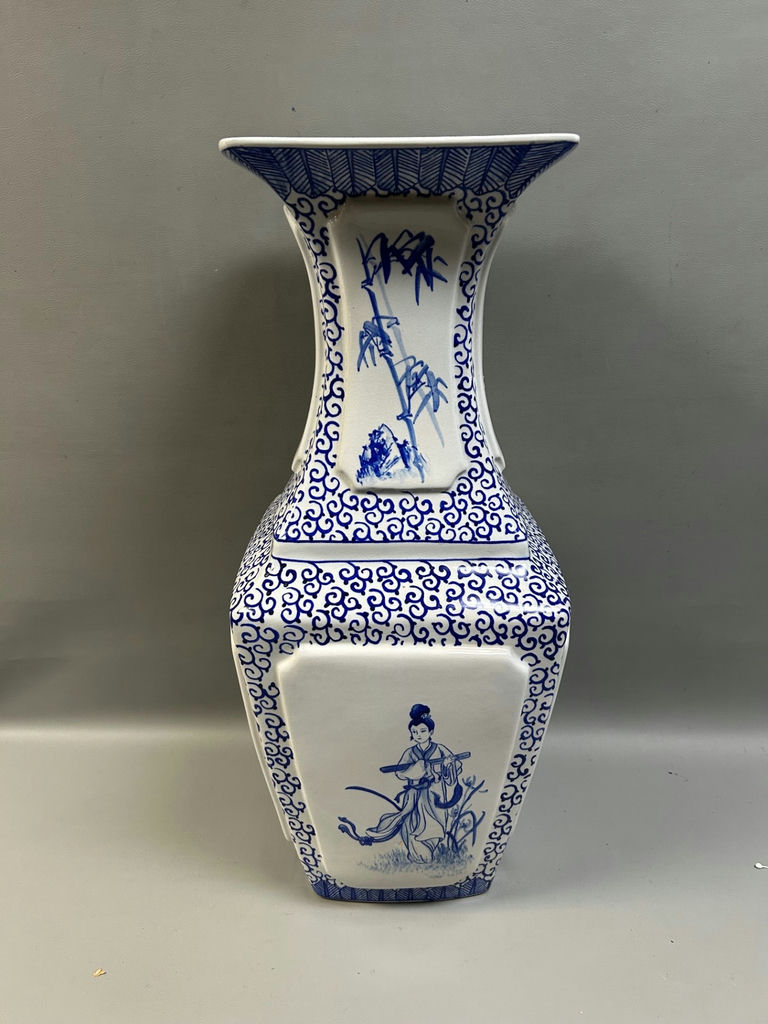 Vintage Large Asian Blue and White Vase - image 1 of 6