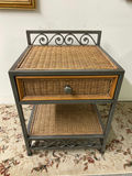 Pier One Rattan Metal One Drawer Stand - thumbnail 1 of 5