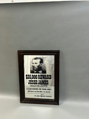 Jesse James Wanted Poster Bar Mirror - Image 1 of 4