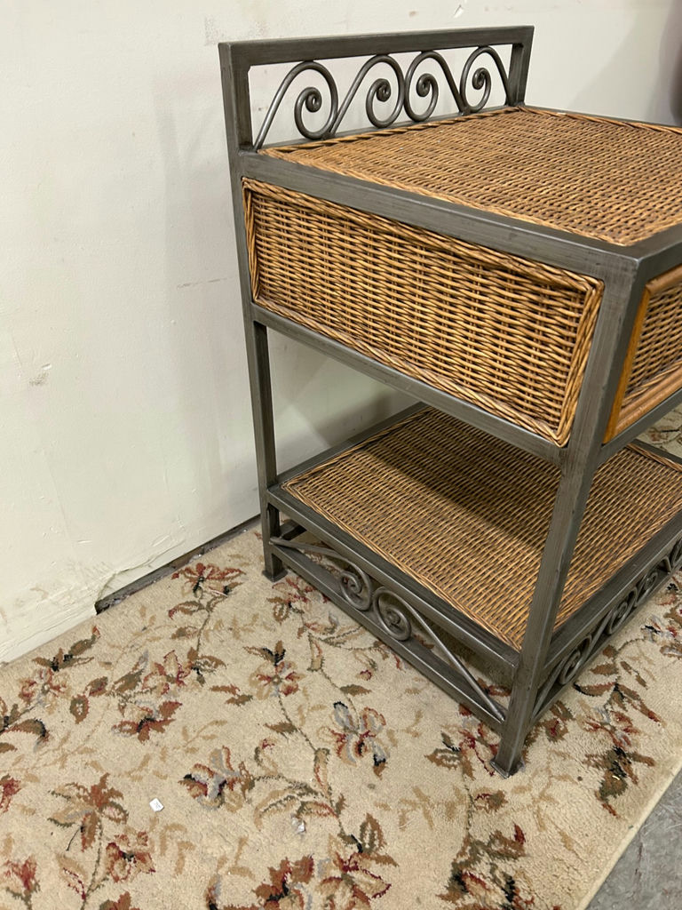 Pier One Rattan Metal One Drawer Stand - image 4 of 5