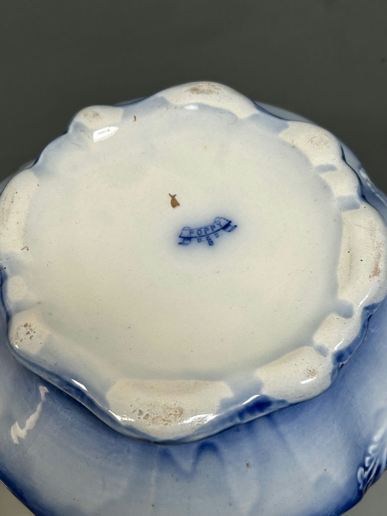 Large Flow Blue Pitcher and Basin Poppy Pattern  - image 11 of 11