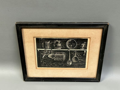 Signed Anna Hoghan 1921-2017 Engraving Titled: "Early American" - Image 1 of 5