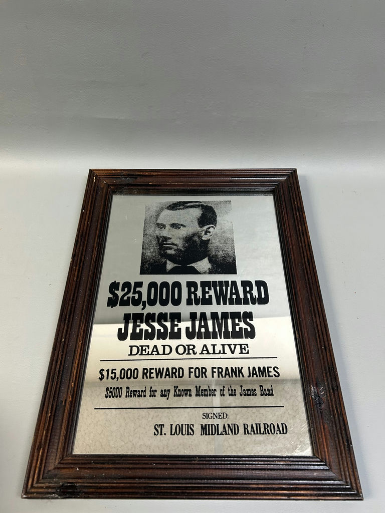 Jesse James Wanted Poster Bar Mirror  - image 3 of 4