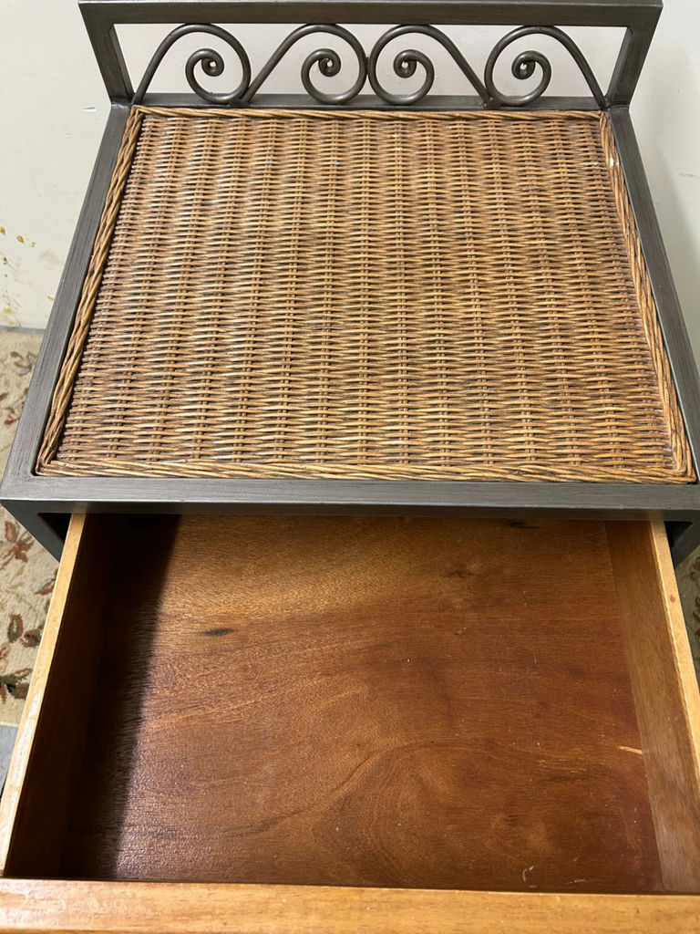 Pier One Rattan Metal One Drawer Stand  - image 3 of 5