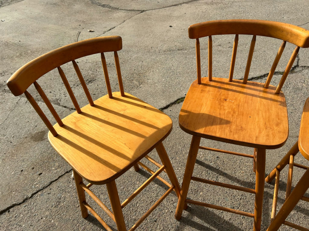 A Pair of 4 Wooden Bar Stools by Guy P. Livingston Company  - image 7 of 8