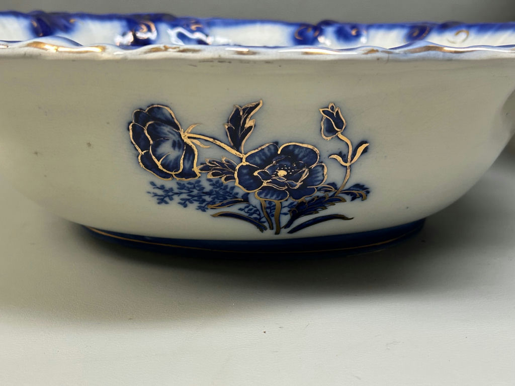 Large Flow Blue Pitcher and Basin Poppy Pattern - image 10 of 11
