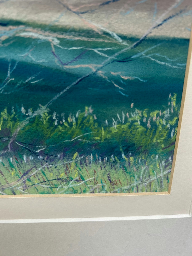 Pastel Landscape Drawing Signed - image 3 of 5