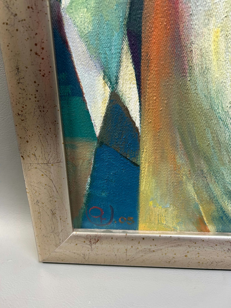 Contemporary Cubist Oil Painting of Lady  - image 4 of 5