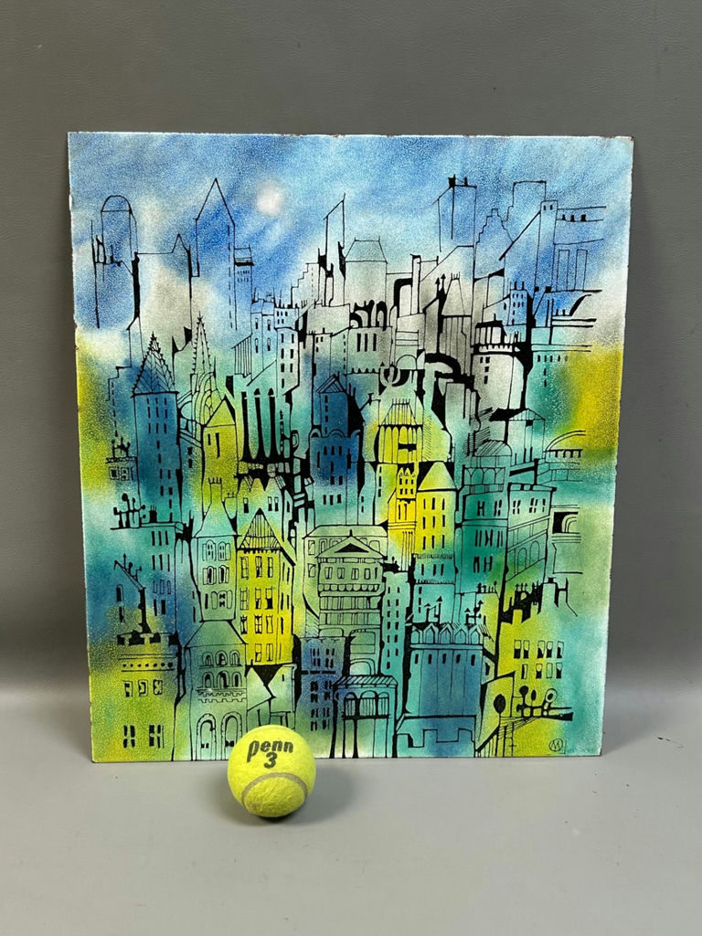 Cityscape Painting on Porcelain - image 3 of 4