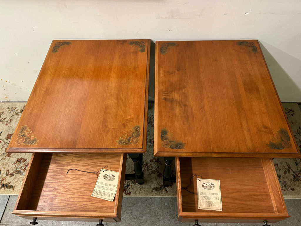 A Pair of Hitchcock Stenciled Lacquered End Tables  - image 2 of 5
