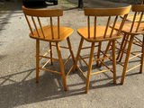A Pair of 4 Wooden Bar Stools by Guy P. Livingston Company - thumbnail 3 of 8