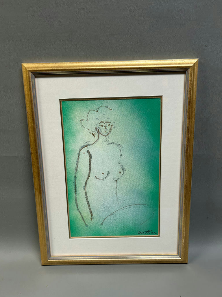 Mix-Media Nude Lady Painting  - image 1 of 3