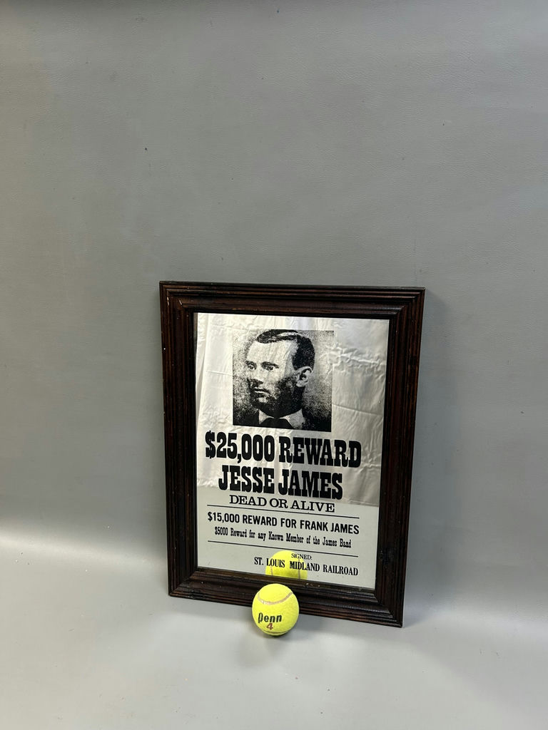 Jesse James Wanted Poster Bar Mirror - image 2 of 4