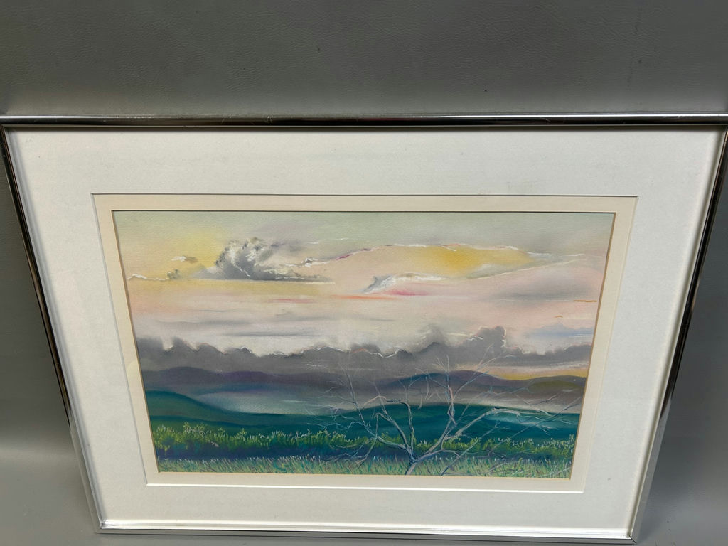 Pastel Landscape Drawing Signed - image 2 of 5