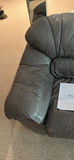 Gray leather three-seat sofa and two seater love seat - thumbnail 3 of 5