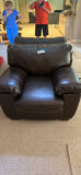 Dark brown leather chair - thumbnail 1 of 5