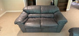 Gray leather three-seat sofa and two seater love seat - thumbnail 2 of 5